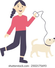 Illustration of People Characters with Pets. Training and Playing with Dogs.