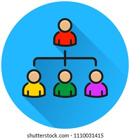 Illustration of people circle blue icon concept