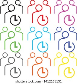 illustration of people with clock icon