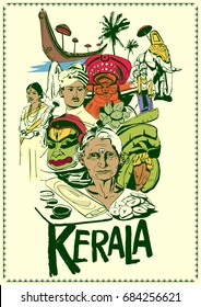  Illustration Of People And Culture Of Kerala , India