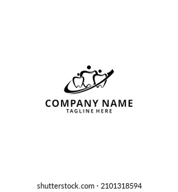 illustration people dental logo design vector