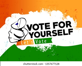 illustration of People of different showing voting finger vote for india