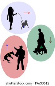 Illustration people and dog