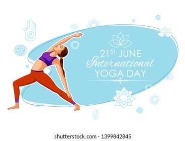 illustration of people doing asana for International Yoga Day on 21st June