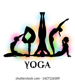 illustration of people doing asana for International Yoga Day on 21st June