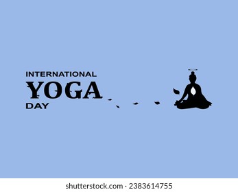 illustration of people doing asana and meditation practice for International Yoga Day on 21st June,vector