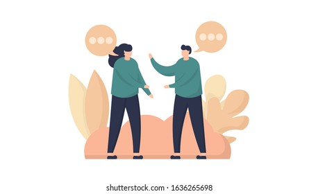 illustration of people doing discussions, transactions, chatting. social relations. public realtion. Can be used for, landing pages, templates, UI, web.