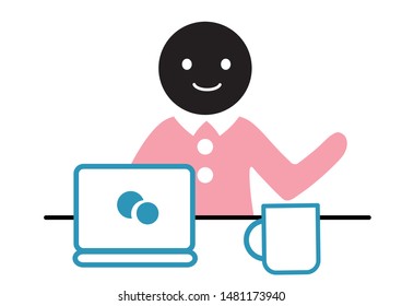 Illustration of people doing various things on a personal computer