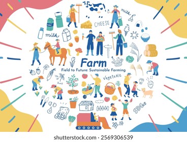 illustration of people engaged in agriculture