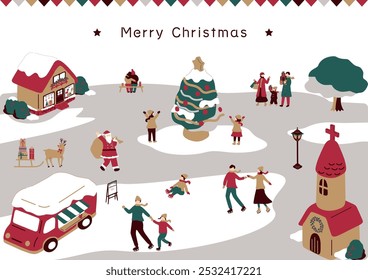 An illustration of people enjoying Christmas