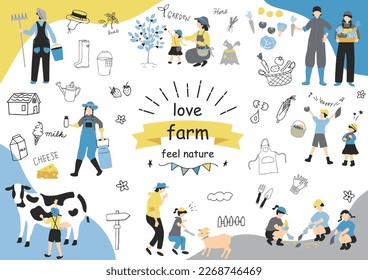 Illustration of people enjoying a farmer experience