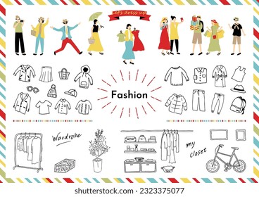 Illustration of people enjoying fashion