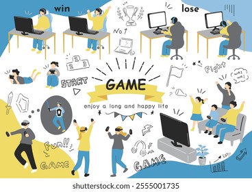 an illustration of people enjoying a game