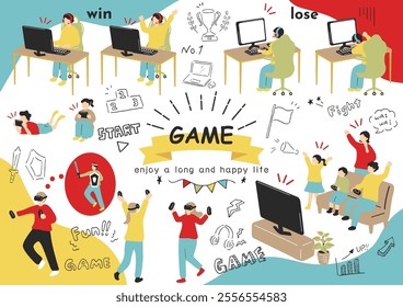 an illustration of people enjoying a game