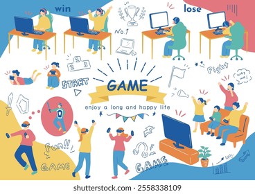 an illustration of people enjoying a game