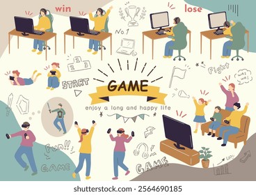 an illustration of people enjoying a game