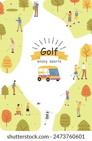 Illustration of people enjoying golf