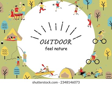 Illustration of People Enjoying the Outdoors
