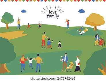 Illustration of people enjoying parenting