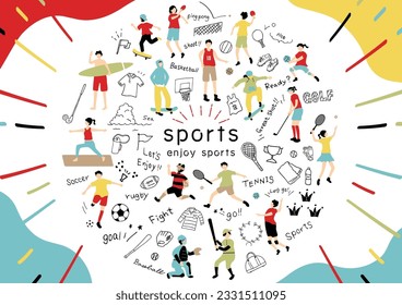 Ilustración de personas que disfrutan de deportes