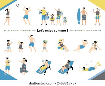 Illustration of People Enjoying Summer