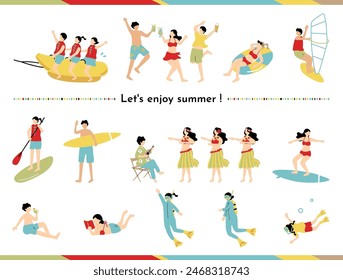 Illustration of People Enjoying Summer