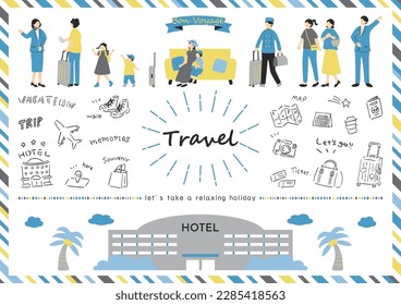 Illustration of people enjoying their travels