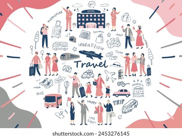 Illustration of people enjoying their travels