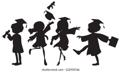 Ilustración de las personas graduadas