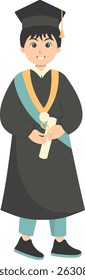 Illustration of People Graduation From University. Vector Character