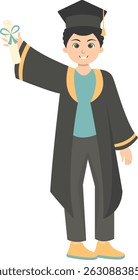 Illustration of People Graduation From University. Vector Character