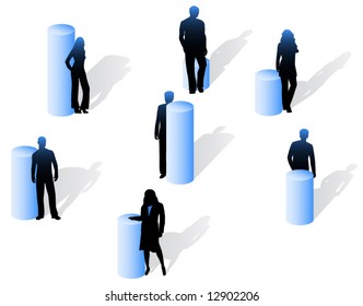 Illustration of people and graph