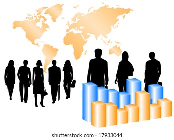 Illustration of people and graph