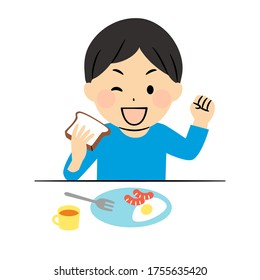 illustration of people having a breakfast