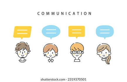 Ilustración de personas conversando.