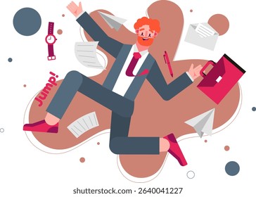 illustration of people having fun and jumping