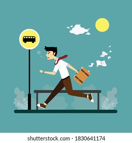 Illustration of people in a hurry design vector