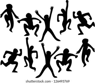 Illustration of people jumping