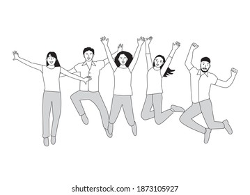 Illustration of people are jumping.