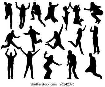 Illustration of people jumping