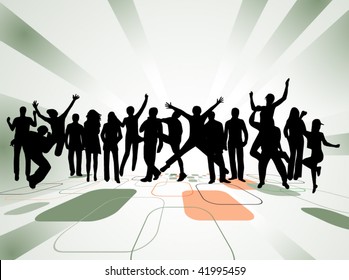 Illustration of people jumping