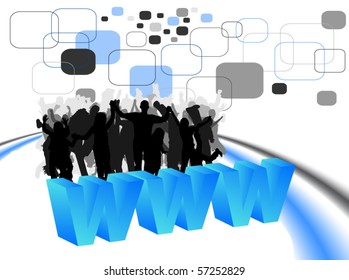 Illustration of people jumping