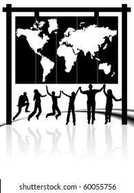 Illustration of people jumping