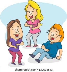 Illustration of People Laughing loud