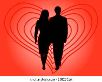 Illustration of people in love