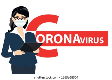 illustration of people in mask against coronavirus, viruses and infection