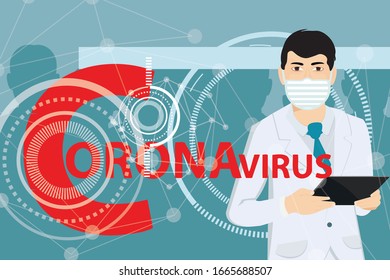 illustration of people in mask against coronavirus, viruses and infection