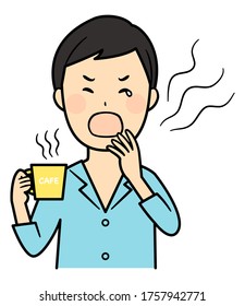 illustration of people in the morning