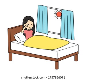 illustration of people in the morning