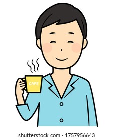 illustration of people in the morning